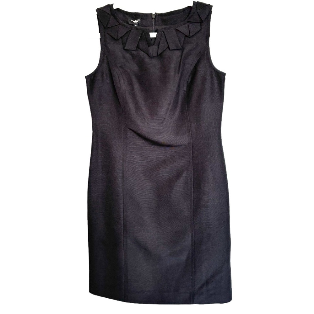 Talbots Sleeveless Silk Blend Shift Dress Black Petite 4
